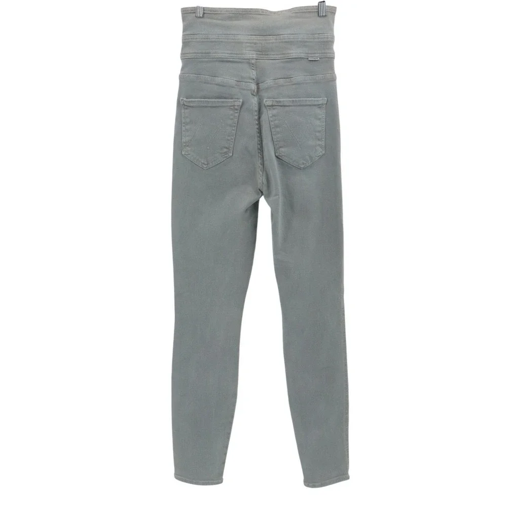 Mother The Swooner Exposed Snap Jeans Charcoal Skinny 27